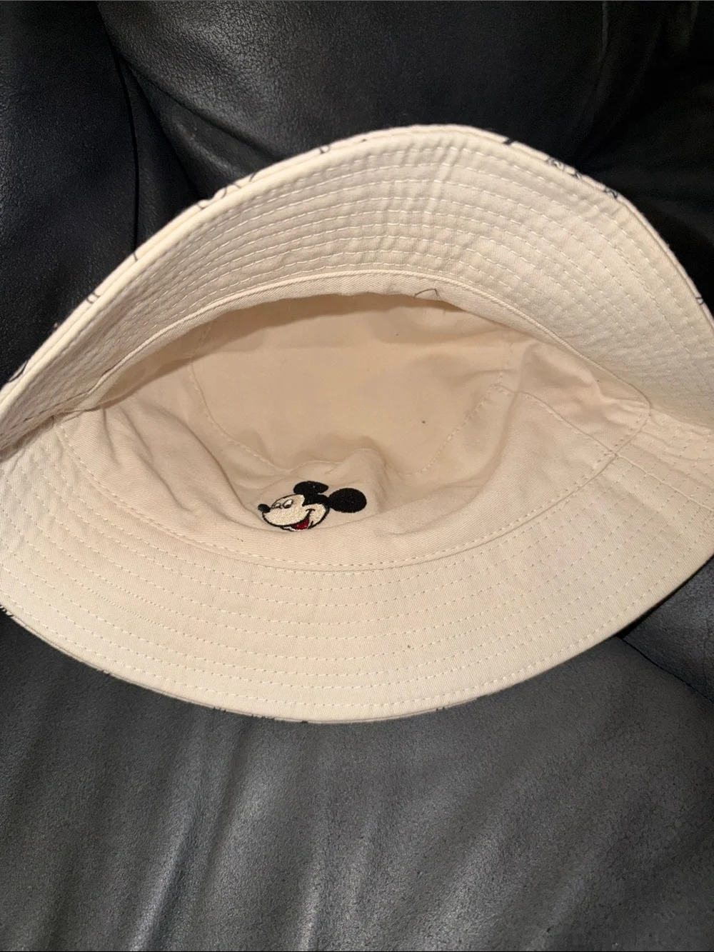 Women’s Mickey Mouse White and Black Bucket Hat